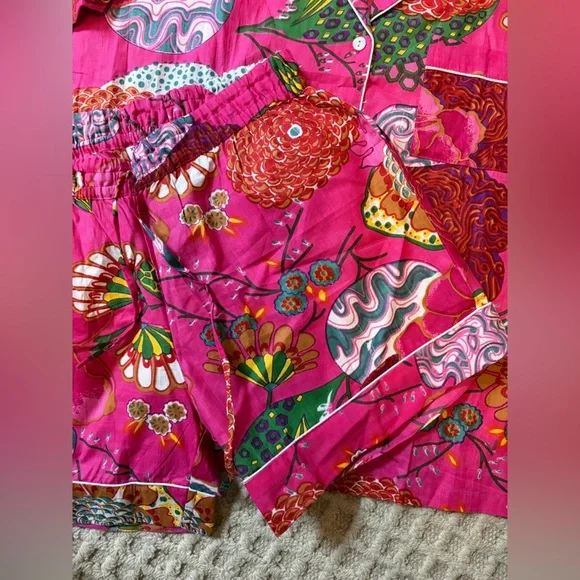 Soothe our Soul 100% Cotton Bright Color Patterned Short Sleeve Shorts PJ set XS - Picture 8 of 9